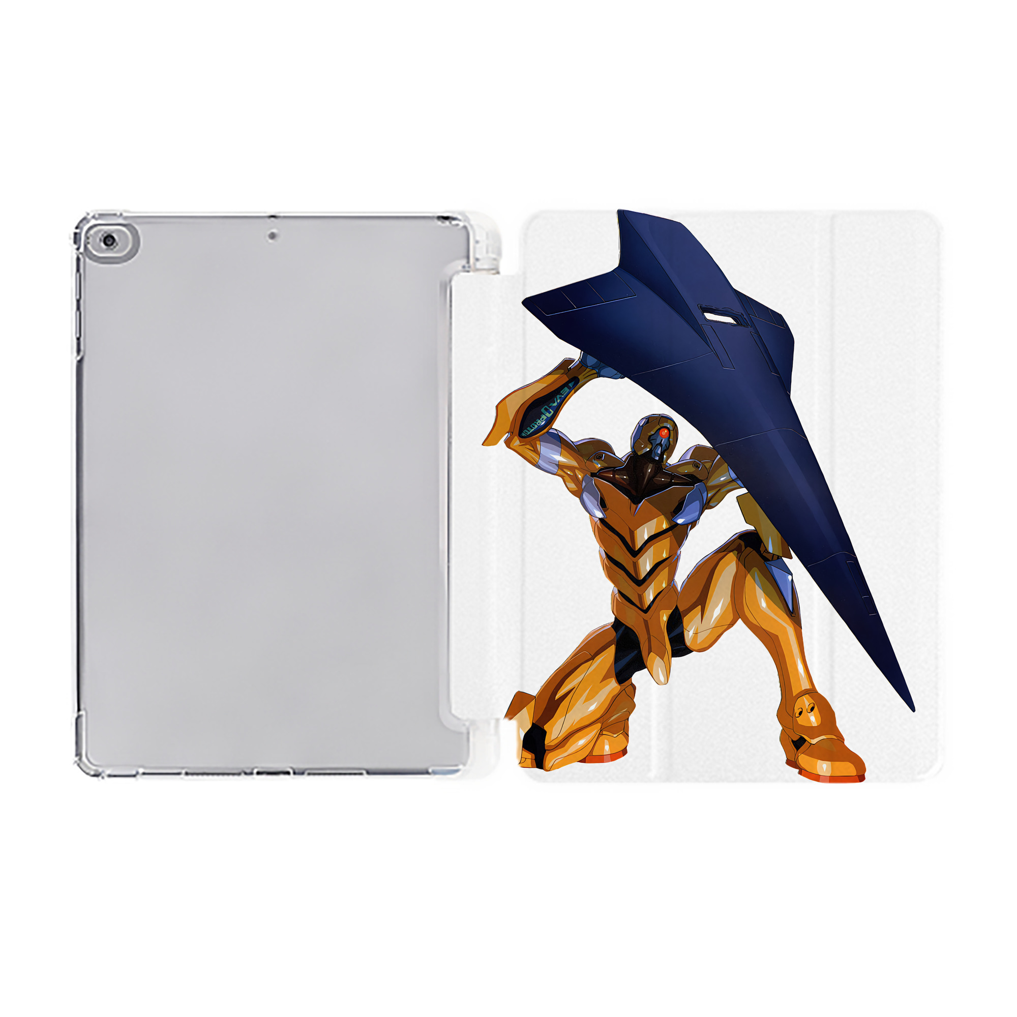 （画像用） EVA 新世紀エヴァンゲリオン IPad ケース ペン収納付き 三つ折りスタンド PUレザー×シリコン 対応機種9.5/10.5/10.9インチ